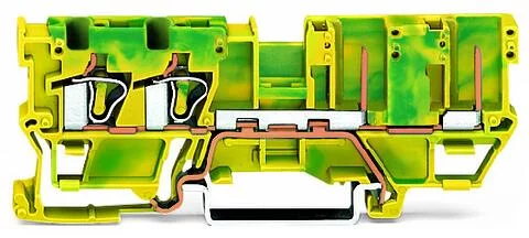 769-217 - 2-conductor/2-pin ground carrier terminal block; 4 mm²; for DIN-rail 35 x 15 and 35 x 7.5; CAGE CLAMP®; 4,00 mm²; green-yellow