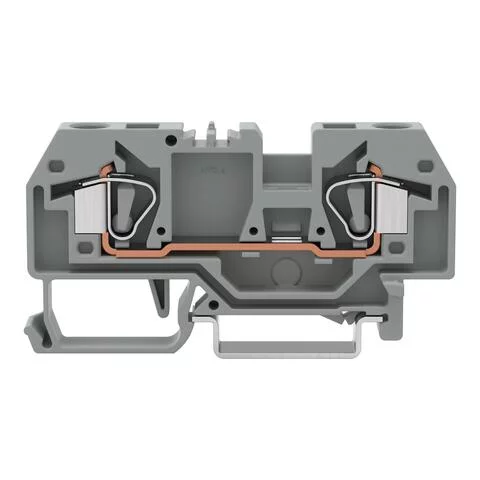 282-992 - 2-conductor through terminal block; 6 mm²; suitable for Ex e II applications; center marking; for DIN-rail 35 x 15 and 35 x 7.5; CAGE CLAMP®; 6,00 mm²; light gray