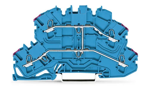 2002-2609 - TOPJOB®S double-deck terminal block; internally commoned; same profile as other 2002-26xx terminal blocks; rail mount; 4-conductor; 5.2 mm wide; blue