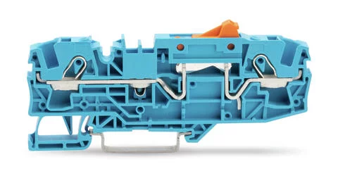2006-1674 - Disconnect terminal block; with test option; orange disconnect link; 2-conductor; 7.5 mm; blue