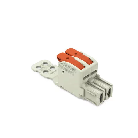 832-1102/332-000 - 1-conductor female connector; lever; Push-in CAGE CLAMP®; 16 mm²; Pin spacing 10.16 mm; 2-pole; 100% protected against mismating; Strain relief plate; Silver-plated contacts; 16,00 mm²; light gray 832-1102/332-000 - 1-conductor female connector; lever; Push-in CAGE CLAMP®; 16 mm²; Pin spacing 10.16 mm; 2-pole; 100% protected against mismating; Strain relief plate; Silver-plated contacts; 16,00 mm²; light gray