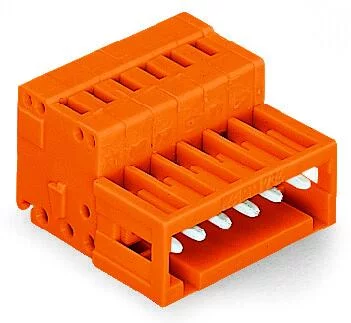 734-335 - 1-conductor male connector; CAGE CLAMP®; 1.5 mm²; Pin spacing 3.81 mm; 5-pole; 100% protected against mismating; 1,50 mm²; orange