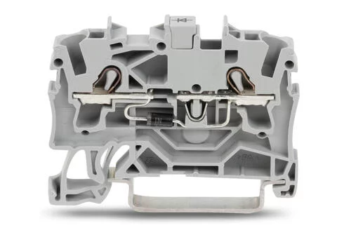 2002-1211/1000-411 - Diode terminal block; 1N4007 (N-P); rail mount; 2-conductor; 5.2 mm wide; gray