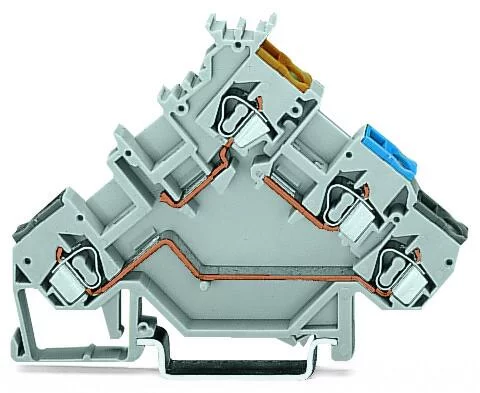 280-560 - 3-conductor sensor terminal block; with colored conductor entries; 2.5 mm²; CAGE CLAMP®; 2,50 mm²; gray