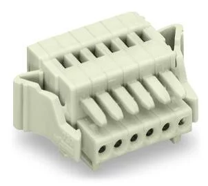 733-108/037-000 - 1-conductor female connector; CAGE CLAMP®; 0.5 mm²; Pin spacing 2.5 mm; 8-pole; 100% protected against mismating; Lateral locking levers; 0,50 mm²; light gray