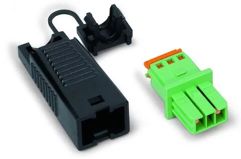 893-1002 - Socket; with strain relief housing; 2-pole; Cod. E; green