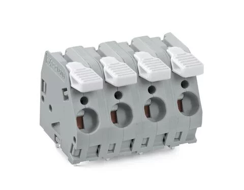 2706-206 - PCB terminal block; lever; 6 mm²; Pin spacing 10 mm; 6-pole; CAGE CLAMP®; 6,00 mm²; gray