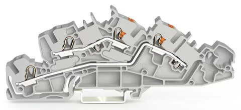 2205-7542 - Multilevel installation terminal block; with operating slots and push-button; 4 mm²; L/L; Push-in CAGE CLAMP®; 4,00 mm²; gray