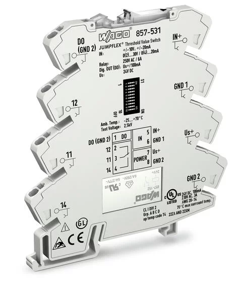 857-531 - JUMPFLEX® signal conditioner; threshold value switch with analog input and changeover relay output; configurable