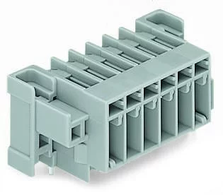 769-663/004-000 - X-COM® through-panel PCB connector (male); with angled solder pins; 1 x 1 mm; horizontal mounting; 3-pole; pin spacing 5 mm / 0.197 in; with fixing flanges 769-663/004-000 - X-COM® through-panel PCB connector (male); with angled solder pins; 1 x 1 mm; horizontal mounting; 3-pole; pin spacing 5 mm / 0.197 in; with fixing flanges