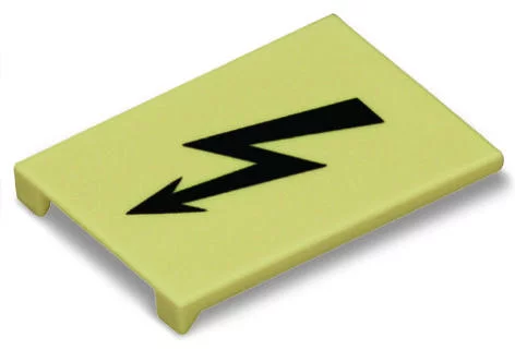 285-420 - Protective warning marker; with high-voltage symbol, black; yellow