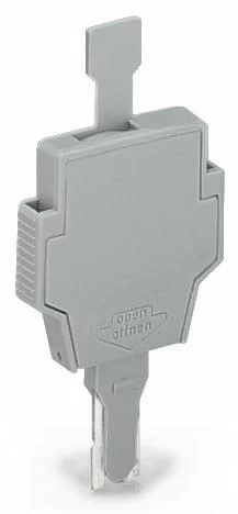 281-511 - Fuse plug; with pull-tab; for miniature metric fuses 5 x 20 mm and 5 x 25 mm; without blown fuse indication; 6 mm wide; gray