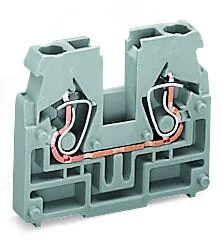 869-329 - 2-conductor terminal block; without push-buttons; without snap-in mounting foot; 1-pole; 2.5 mm²; CAGE CLAMP®; 2,50 mm²; light gray