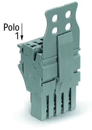 2022-111/146-000 - 1-conductor female connector; Push-in CAGE CLAMP®; 4 mm²; Pin spacing 5.2 mm; 11-pole; Centered locking levers; Strain relief plate; 4,00 mm²; gray 2022-111/146-000 - 1-conductor female connector; Push-in CAGE CLAMP®; 4 mm²; Pin spacing 5.2 mm; 11-pole; Centered locking levers; Strain relief plate; 4,00 mm²; gray