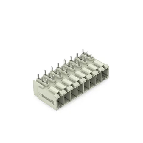 831-3648 - THT male header; 1.0 x 1.2 mm solder pin; angled; 100% protected against mismating; Pin spacing 7.62 mm; 8-pole; light gray 831-3648 - THT male header; 1.0 x 1.2 mm solder pin; angled; 100% protected against mismating; Pin spacing 7.62 mm; 8-pole; light gray