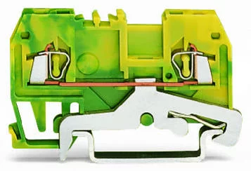 279-907/999-950 - 2-conductor ground terminal block; 1.5 mm²; suitable for Ex e II applications; center marking; for DIN-rail 35 x 15 and 35 x 7.5; CAGE CLAMP®; 1,50 mm²; green-yellow