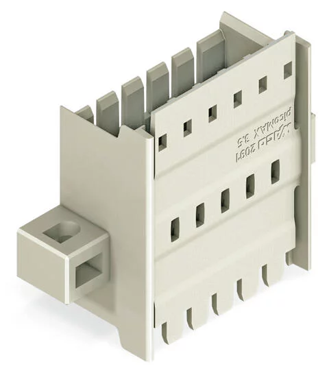 2091-1636/024-000 - Panel feedthrough male connector; clamping collar; 6-pole; Pin spacing 3.5 mm; light gray 2091-1636/024-000 - Panel feedthrough male connector; clamping collar; 6-pole; Pin spacing 3.5 mm; light gray