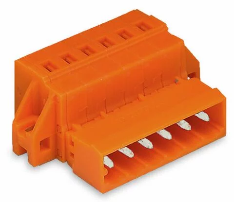 231-653/019-000 - Male connector; 23-pole; Pin spacing 5.08 mm ; mounting flange; orange