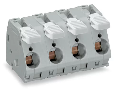 2716-205 - PCB terminal block; lever; 16 mm²; Pin spacing 15 mm; 5-pole; CAGE CLAMP®; 16,00 mm²; gray