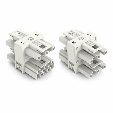 770-657 - 3-way distribution connector; 3-pole; Cod. A; 1 input; 3 outputs; white 770-657 - 3-way distribution connector; 3-pole; Cod. A; 1 input; 3 outputs; white