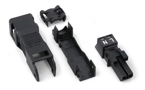 890-102 - Socket; with strain relief housing; 2-pole; Cod. A; 1,50 mm²; black