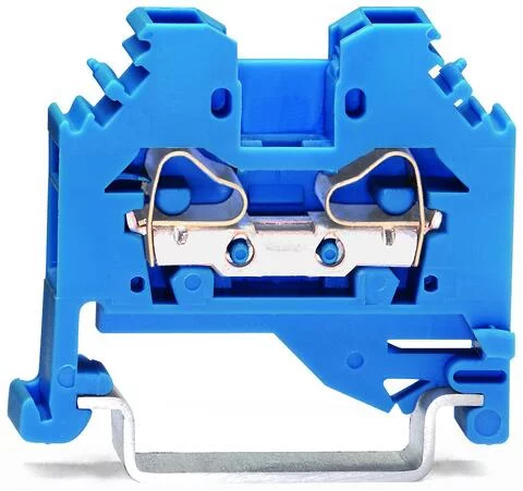 281-104 - 2-conductor through terminal block; 4 mm²; suitable for Ex i applications; lateral marker slots; for DIN-rail 35 x 15 and 35 x 7.5; CAGE CLAMP®; 4,00 mm²; blue