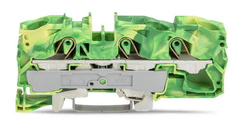 2016-1307 - TOPJOB® S ground terminal block; rail mount; 3-conductor; 12 mm wide; green-yellow