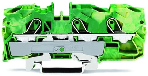 2010-1307 - TOPJOB®S ground terminal block; rail mount; 3-conductor; 10 mm wide; green-yellow