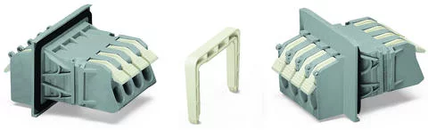 828-334 - Through-panel terminal block; with lever actuation; 4-pole; for plate thickness 3 mm; gray