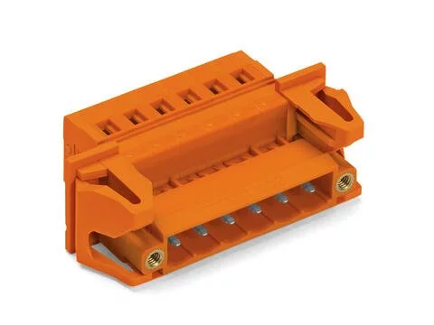 231-644/129-000 - Male connector; 14-pole; Pin spacing 5.08 mm ; snap-in flange; orange