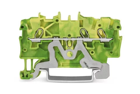 2000-1307 - TOPJOB®S ground terminal block; rail mount; 3-conductor; 3.5 mm wide; green-yellow