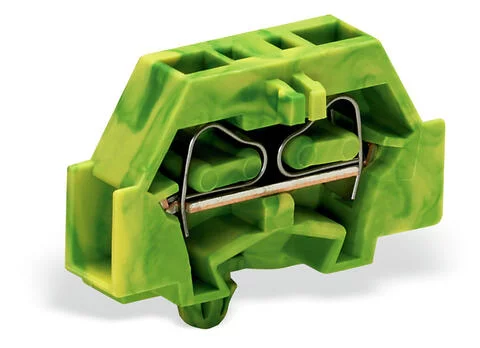 261-317 - 2-conductor terminal block; without push-buttons; with snap-in mounting foot; 1-pole; for plate thickness 0.6 - 1.2 mm; Fixing hole 3.5 mm Ø; 2.5 mm²; CAGE CLAMP®; 2,50 mm²; green-yellow