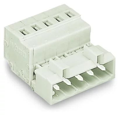 721-603/018-000 - 1-conductor male connector; CAGE CLAMP®; 2.5 mm²; Pin spacing 5 mm; 3-pole; 100% protected against mismating; DIN-35 rail/panel mounting; Snap-in mounting feet; 2,50 mm²; light gray