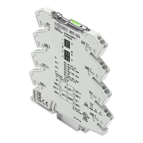 857-424 - Isolation amplifier; Current and voltage input signal; Supply voltage: 24 VDC; 6 mm module width