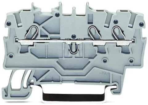 2000-1301 - TOPJOB®S feedthrough terminal block; rail mount; 3-conductor; 3.5 mm wide; gray