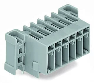 769-664/003-000 - THT male header; 1.0 x 1.0 mm solder pin; angled; clamping collar; Pin spacing 5 mm; 4-pole; gray 769-664/003-000 - THT male header; 1.0 x 1.0 mm solder pin; angled; clamping collar; Pin spacing 5 mm; 4-pole; gray