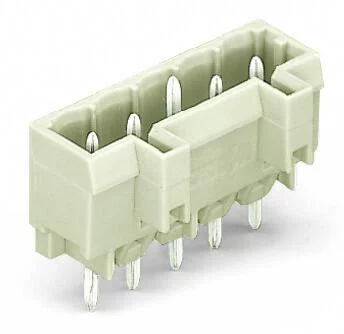 721-142/001-000 - THT male header; 1.0 x 1.0 mm solder pin; straight; 100% protected against mismating; Pin spacing 5 mm; 12-pole; light gray