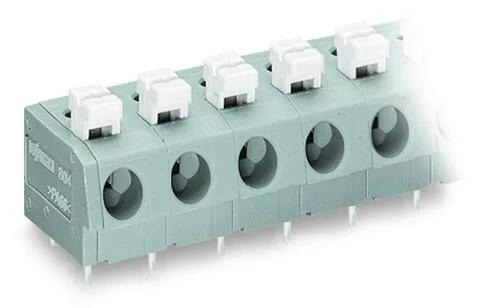 804-304 - PCB terminal block; push-button; 2.5 mm²; Pin spacing 7.5 mm; 4-pole; Push-in CAGE CLAMP®; 2,50 mm²; gray