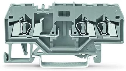 280-610 - 3-conductor carrier terminal block; for DIN-rail 35 x 15 and 35 x 7.5; 2.5 mm²; CAGE CLAMP®; 2,50 mm²; gray