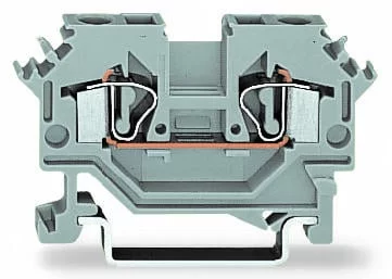 281-601 - 2-conductor through terminal block; 4 mm²; lateral marker slots; for DIN-rail 35 x 15 and 35 x 7.5; CAGE CLAMP®; 4,00 mm²; gray