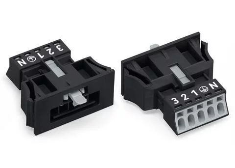 890-715 - WINSTA® through-panel plug (male); MINI; snap-in; N/G/1/2/3 marking; 5-pole; black 890-715 - WINSTA® through-panel plug (male); MINI; snap-in; N/G/1/2/3 marking; 5-pole; black