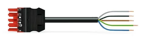 771-9975/107-401 - pre-assembled connecting cable; Eca; Socket/open-ended; 5-pole; Cod. P; H05VV-F 5G 2.5 mm²; 4 m; 2,50 mm²; red 771-9975/107-401 - pre-assembled connecting cable; Eca; Socket/open-ended; 5-pole; Cod. P; H05VV-F 5G 2.5 mm²; 4 m; 2,50 mm²; red