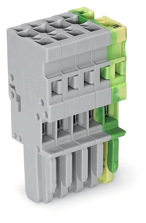769-105/000-036 - 1-conductor female connector; CAGE CLAMP®; 4 mm²; Pin spacing 5 mm; 5-pole; coding finger; 4,00 mm²; green-yellow/gray