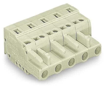 721-206/026-000 - 1-conductor female connector; CAGE CLAMP®; 2.5 mm²; Pin spacing 7.5 mm; 6-pole; 100% protected against mismating; 2,50 mm²; light gray