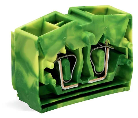 264-357 - 4-conductor center terminal block; without push-buttons; 1-pole; 2.5 mm²; CAGE CLAMP®; 2,50 mm²; green-yellow