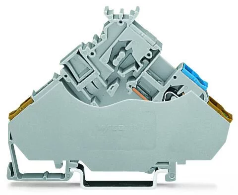 280-565/280-319 - 2-conductor actuator terminal block; with colored conductor entries; 2.5 mm²; CAGE CLAMP®; 2,50 mm²; gray