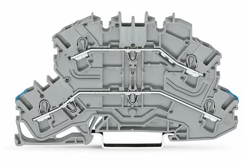 2002-2602 - TOPJOB®S double-deck terminal block; through/through (N/L); same profile as other 2002-26xx terminal blocks; rail mount; 2-conductor; 5.2 mm wide; gray