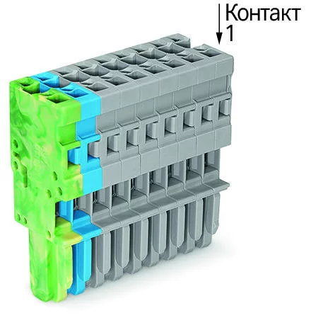 769-110/000-039 - 1-conductor female connector; CAGE CLAMP®; 4 mm²; Pin spacing 5 mm; 10-pole; coding finger; 4,00 mm²; gray/blue/green-yellow