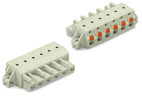 2721-211/031-000 - 1-conductor female connector; push-button; Push-in CAGE CLAMP®; 2.5 mm²; Pin spacing 7.5 mm; 11-pole; 100% protected against mismating; clamping collar; 2,50 mm²; light gray