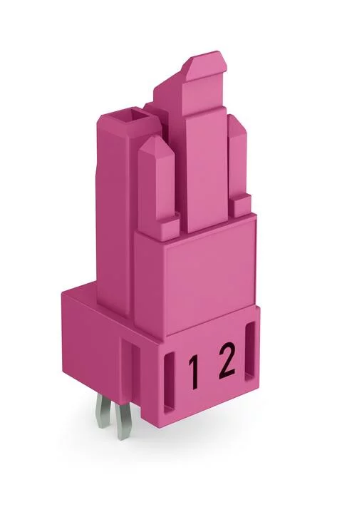 890-882 - Socket for PCBs; straight; 2-pole; Cod. B; pink 890-882 - Socket for PCBs; straight; 2-pole; Cod. B; pink